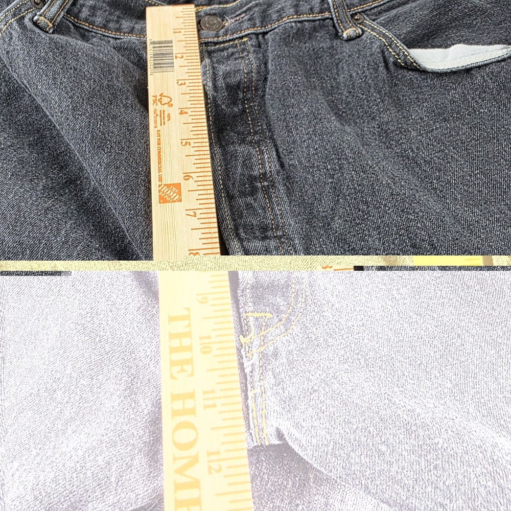 Levis 501xx Jeans Mens 42x32 (Fits 40x30) Faded Black Button Fly 100% Cotton Emo - Picture 5 of 9